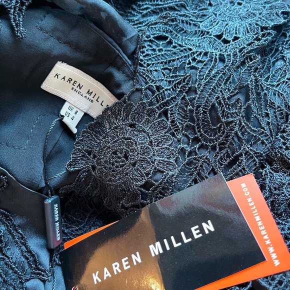 💸SOLD💸 Karen Millen floral applique pencil dress US4 - Picture 6 of 7